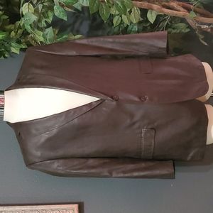 Calvin Klein Men's Brown Faux Leather Sport Coat Size 44R